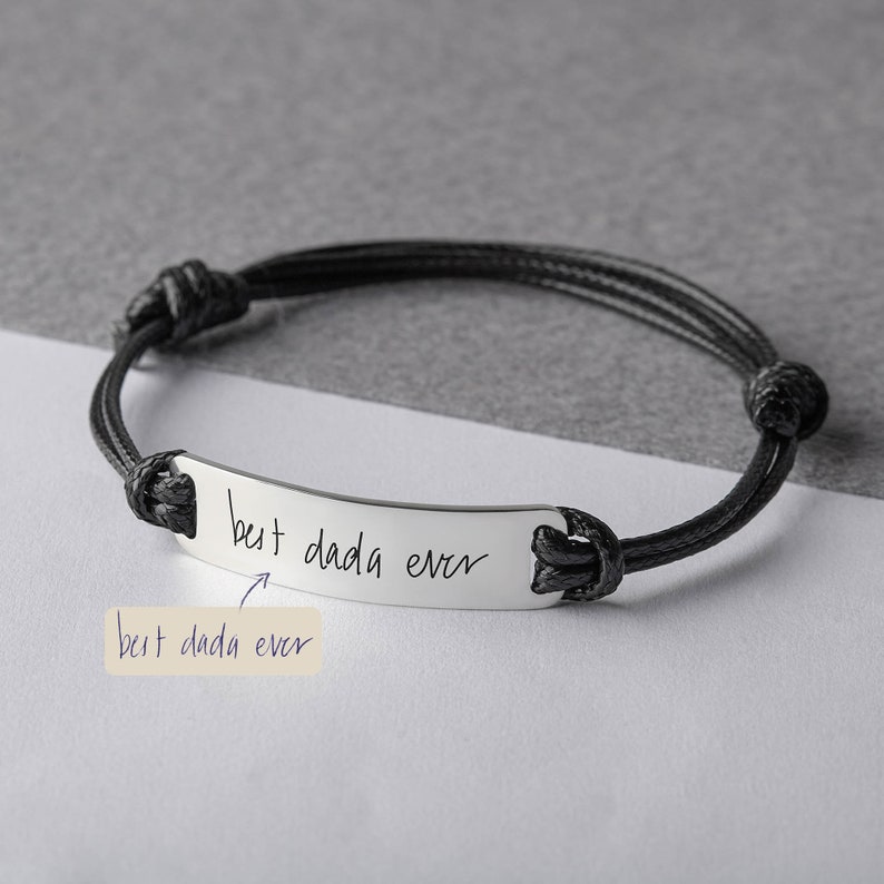 Actual Handwriting Gift For Men, Mens Gift, Custom Gift For Him, In Memory Of Dad, Remembrance Bracelet For Man, Handwritten image 8