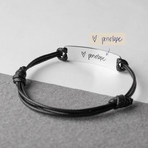 Actual Handwriting Gift For Men, Mens Gift, Custom Gift For Him, In Memory Of Dad, Remembrance Bracelet For Man, Handwritten image 3