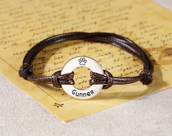 Braccialetto con nome per animali domestici, braccialetto commemorativo per cani, braccialetto con impronta di zampa, braccialetto per amanti degli animali, regalo per la perdita di un gatto, regalo per il papà di un cane