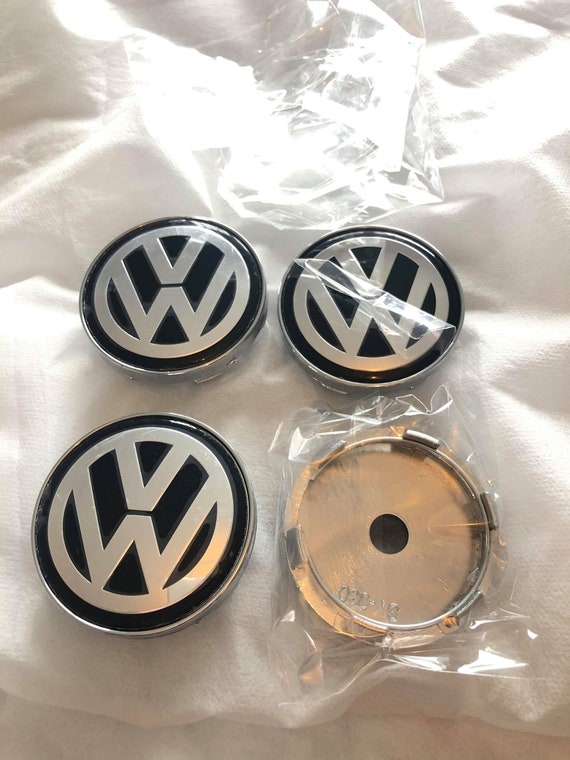 VW 60mm 6cm Logo Wheel Centre Caps Black & Silver Golf Passat Etsy