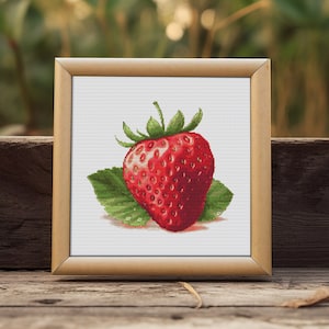 Summer Strawberry Counted Cross Stitching Pattern - 200x200 20 Colors, PDF Pattern + Beginner's Guide + Commercial Rights