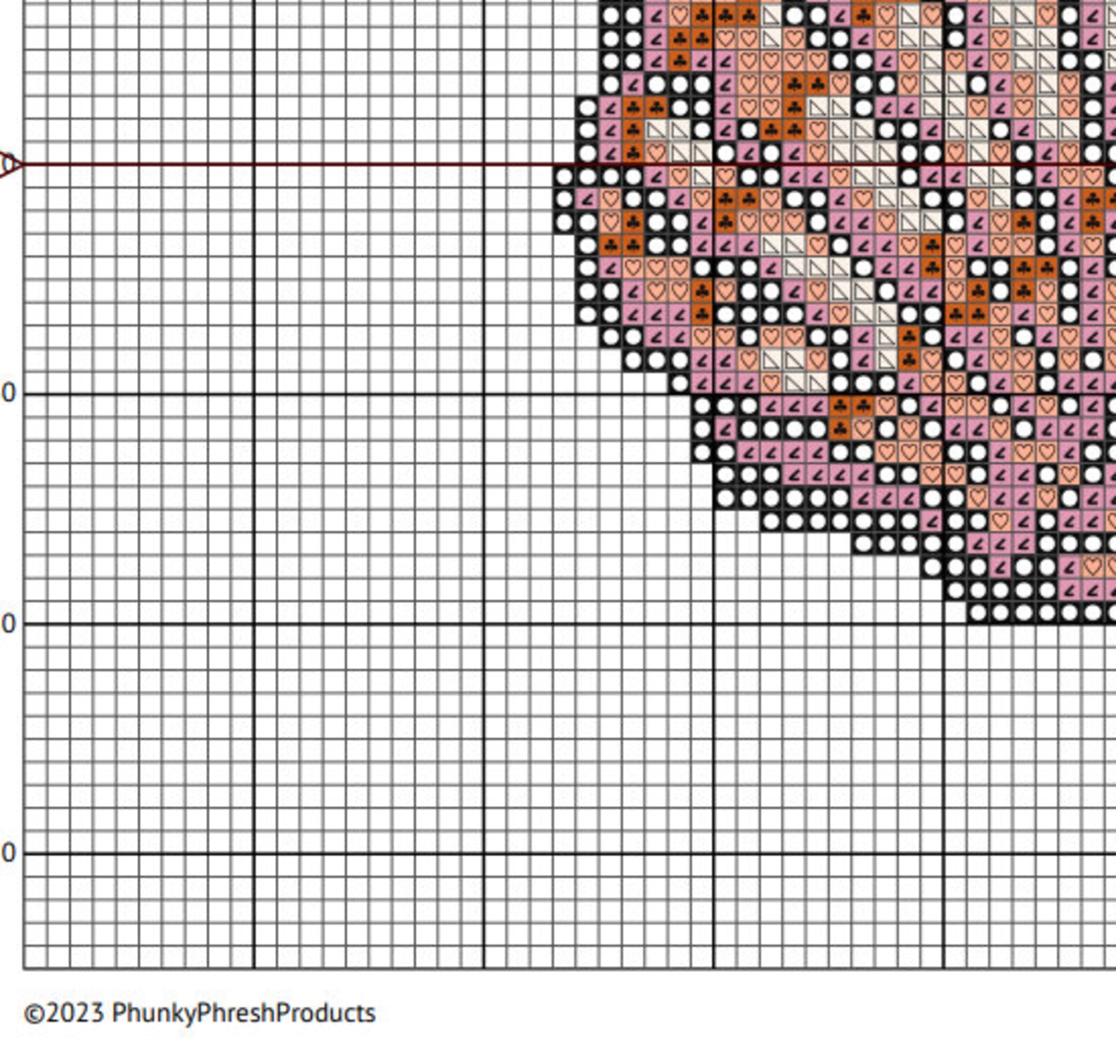 Simple Calico Scallop Shell - 55x45, 5 DMC Colors Counted Cross Stitch ...