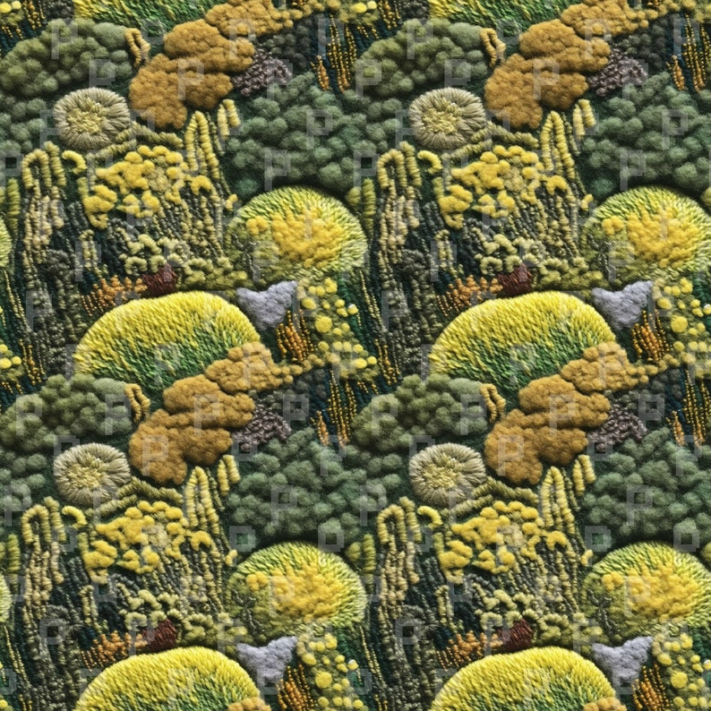 Moss Pattern Pat Moss Embroidery Pattern Pack III - Seamless Surface Patterns for ...