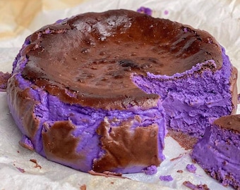 4" Ube Burnt Basque Cheesecakes