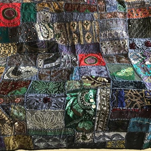 Patchwork Wall Hanging Sequined, Beaded from India