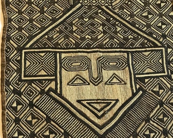 African Kuba Cloth with Images of Kuba Chief
