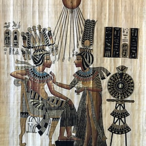 Queen Ankhesenamun Offering Wine to King Tutankhamun