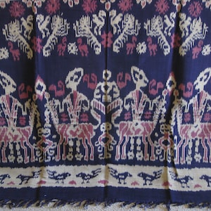 Sumba Indonesian Ikat Wall Hanging, Hand Dyed Fabric