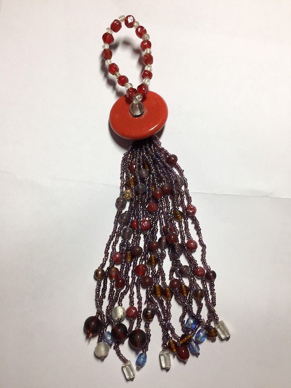 Beaded Tassel, Multicolor Beads / Vintage Boho - Etsy display picture 1
