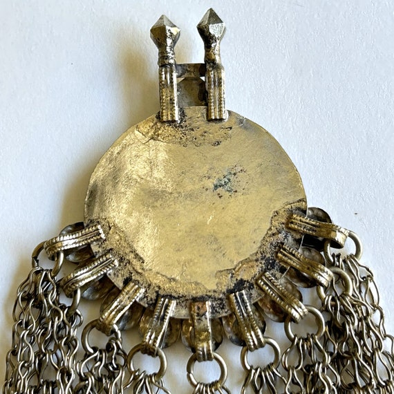 Silver Toned Jeweled Pendant, Afghan Kuchi Tribal… - image 2
