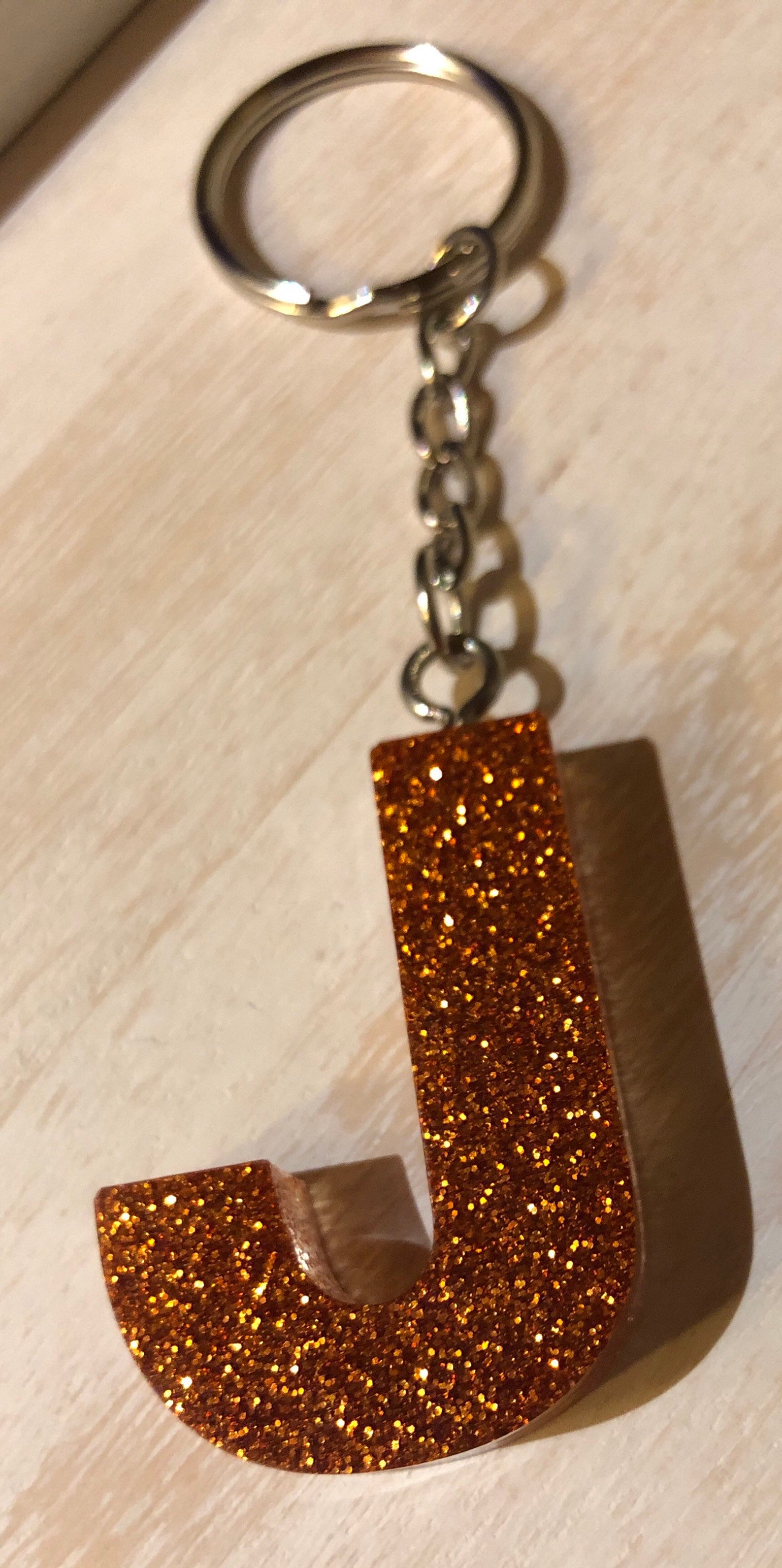 Letter J Keychain Etsy