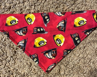 Fire Helmets Over The Collar Style Dog/Cat Bandana