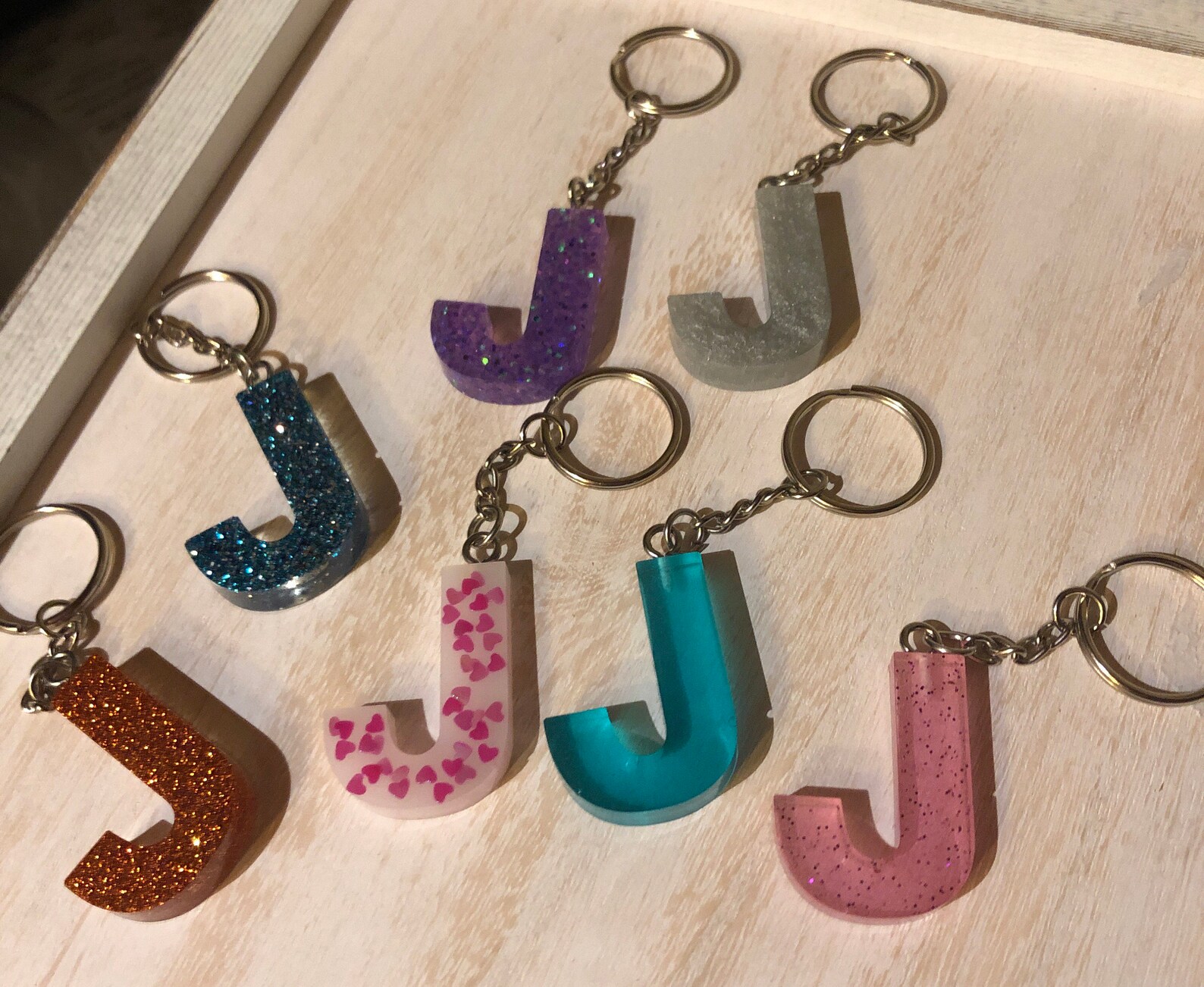 Letter J Keychain Etsy