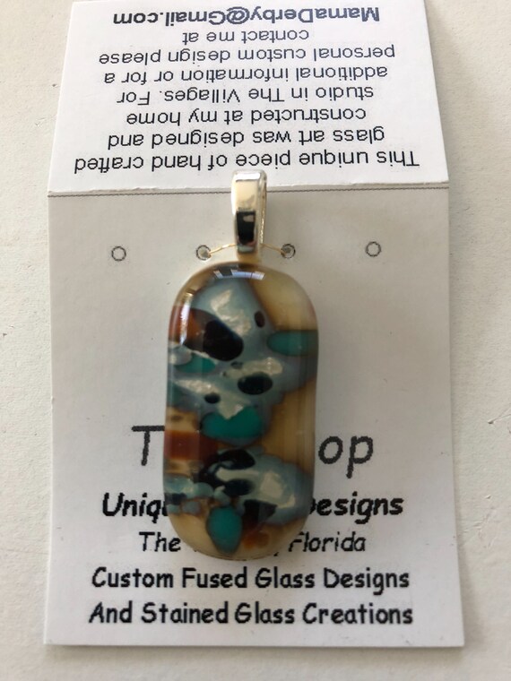 Fused Glass Pendants With Silver Inclusions Etsy
