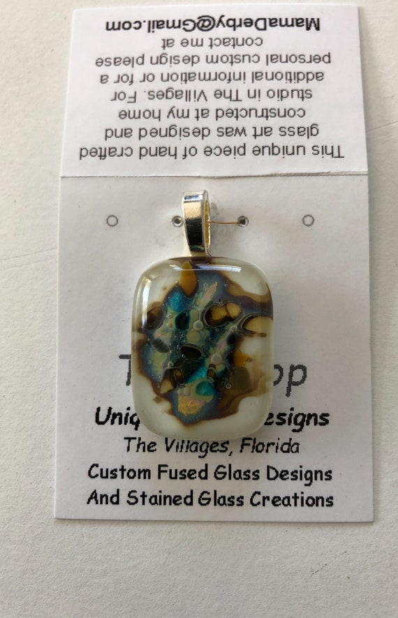 Fused Glass Pendants With Silver Inclusions Etsy