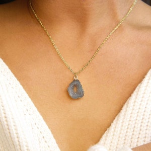 Gray stone necklace best sale
