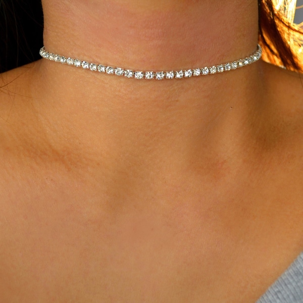 rhinestone choker / diamond choker / dainty diamond choker / dainty rhinestone choker / diamonds choker / crystal choker/jewel choker/dainty