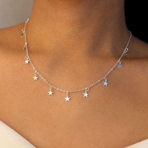 dainty silver star necklace / silver star necklace / star necklace / dainty star necklace / celestial / dainty stars necklace