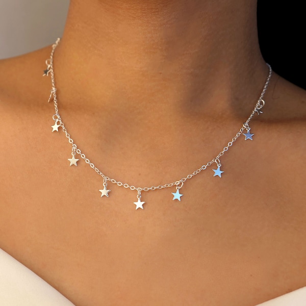 dainty silver star necklace / silver star necklace / star necklace / dainty star necklace / celestial / dainty stars necklace