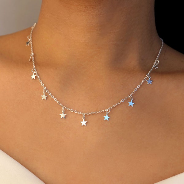 collar de estrella de plata delicada / collar de estrella de plata / collar de estrellas / collar de estrella delicada / celestial / collar de estrellas delicadas
