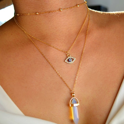 Third eye crystal necklace clearance
