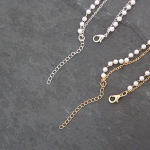 Perlen-Halsketten-Set / goldene Perlenkette geschichtet / silberne Perlenkette geschichtet / Brautjungfern-Perlenkette / Brautjungfern-Perle Both with discount