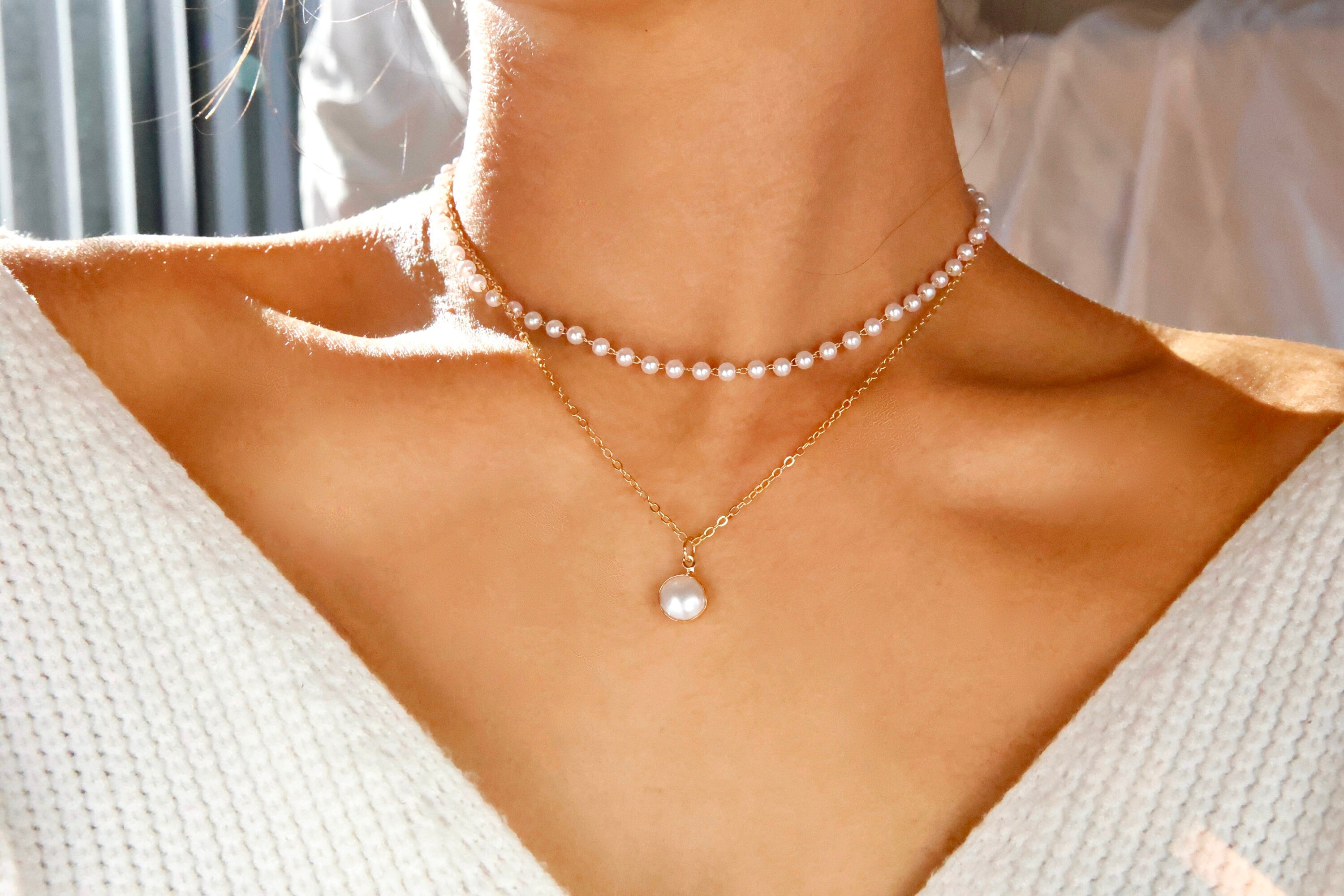 Pearl Layered Necklace Set / Gold Pearl Necklace Layered / Silver Pearl  Necklace Layered / Bridesmaid Pearl Necklace / Bridesmaids Pearl - Etsy