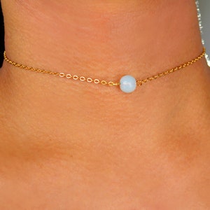 zierlicher Choker / schlichter Choker / schlichter Choker / schlichter Choker / schlichter Choker / zierlicher Silber Choker / Stein-Choker