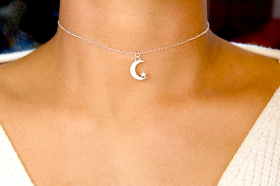 Boho Girocollo A Strati Con Luna E Stelle – Collana Argentea Regolabile Per Donna E Ragazza – Gioiello Vintage - 2