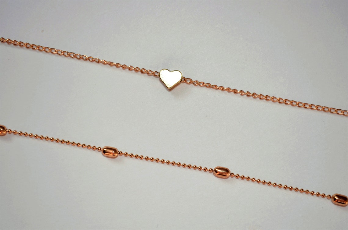 Gold or silver heart choker necklace/ gold heart choker / | Etsy