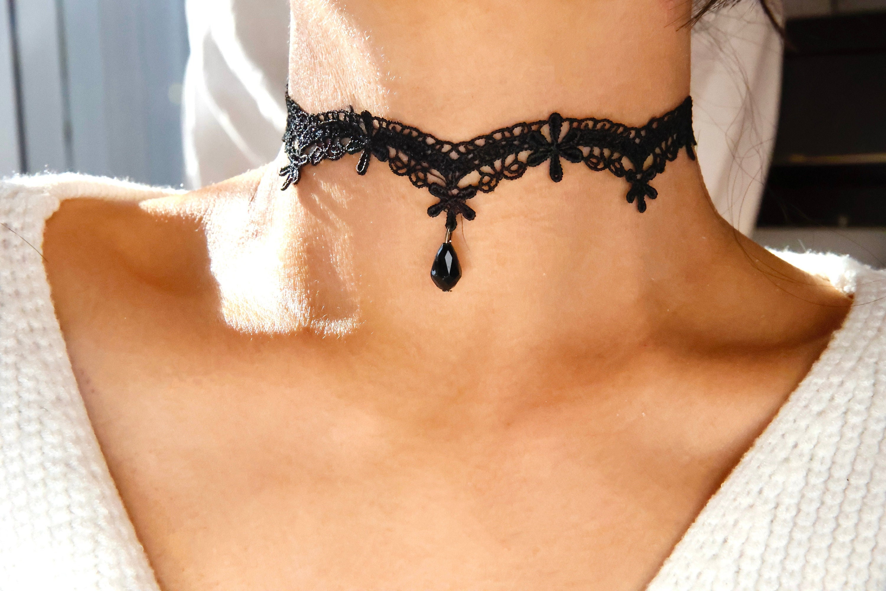 Women's Gothic Lace Choker Wedding Choker – Punk Design