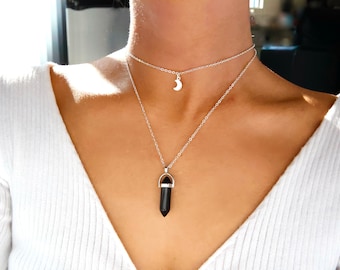 【BLACKPURPLE】23FW★ Allure layering necklace Allure Necklace, Pendant Set Layered Necklace, Dainty