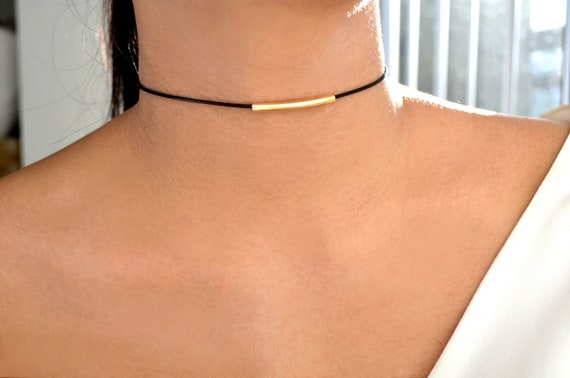Plain black cord sales choker