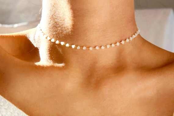 Choker necklace white stone sale