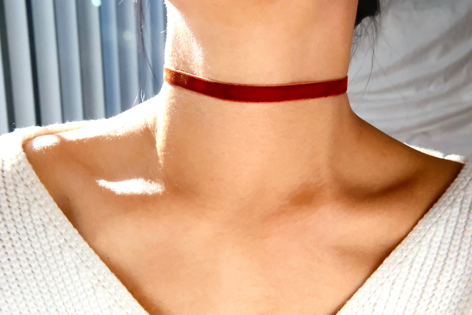 Deep Red Velvet Choker Necklace / Colored Velvet Chokers / Red Etsy