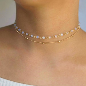 opal beaded choker / opal choker / dainty opal choker / opalite stone necklace / opal bead necklace / opal stone choker / opalite choker image 8