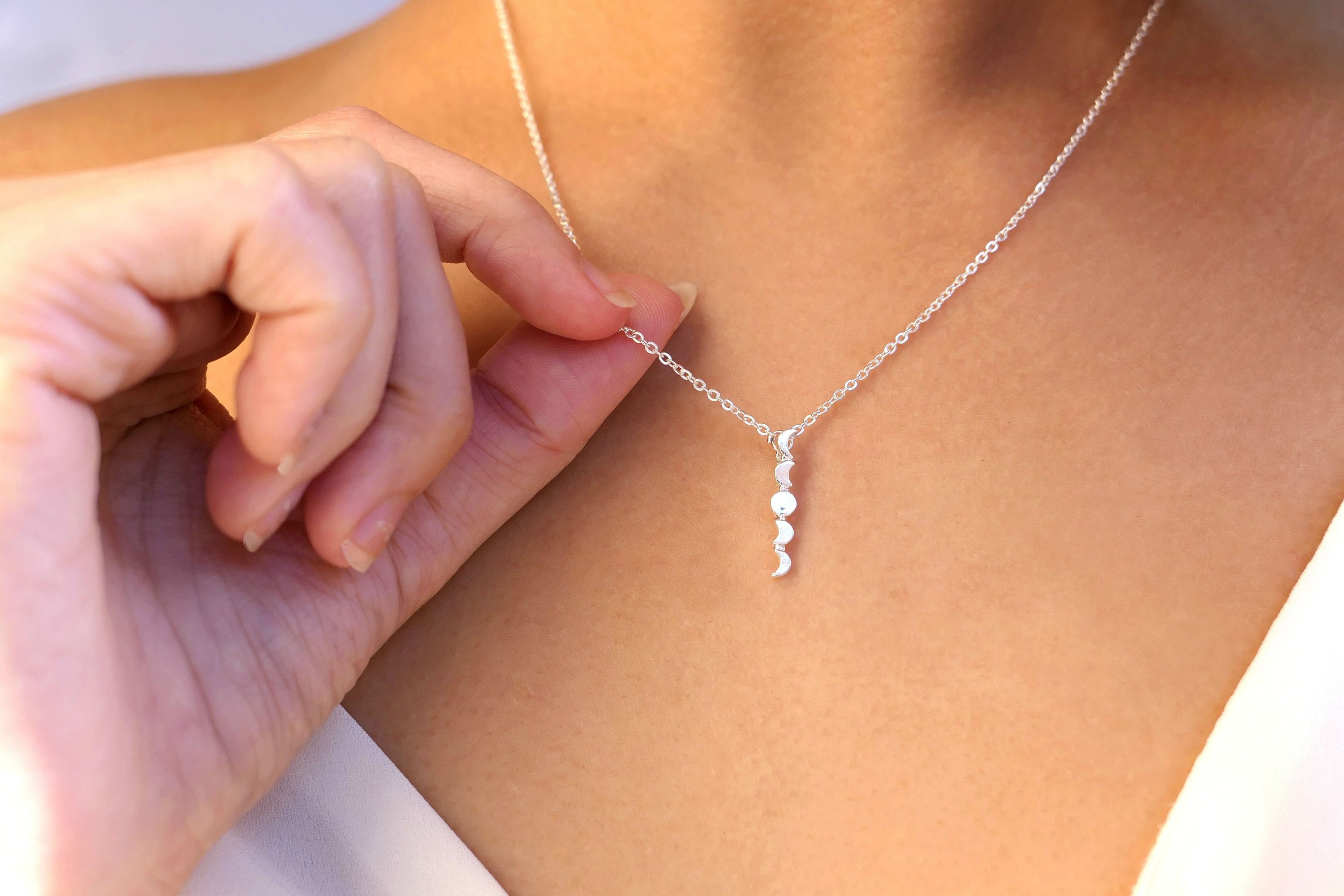 Silver Moon Phase Necklace Moon Phase Necklace Moon Phase Etsy Silver moon phase necklace moon phase necklace moon phase etsy