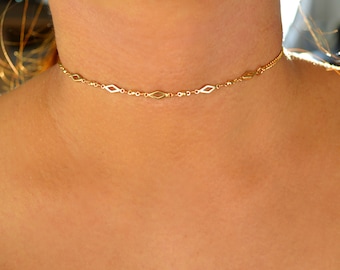 Gargantilla geométrica minimalista y delicada, gargantillas finas, minimalistas, sencillas, modernas y delicadas para superponer, joyería pequeña y compleja.