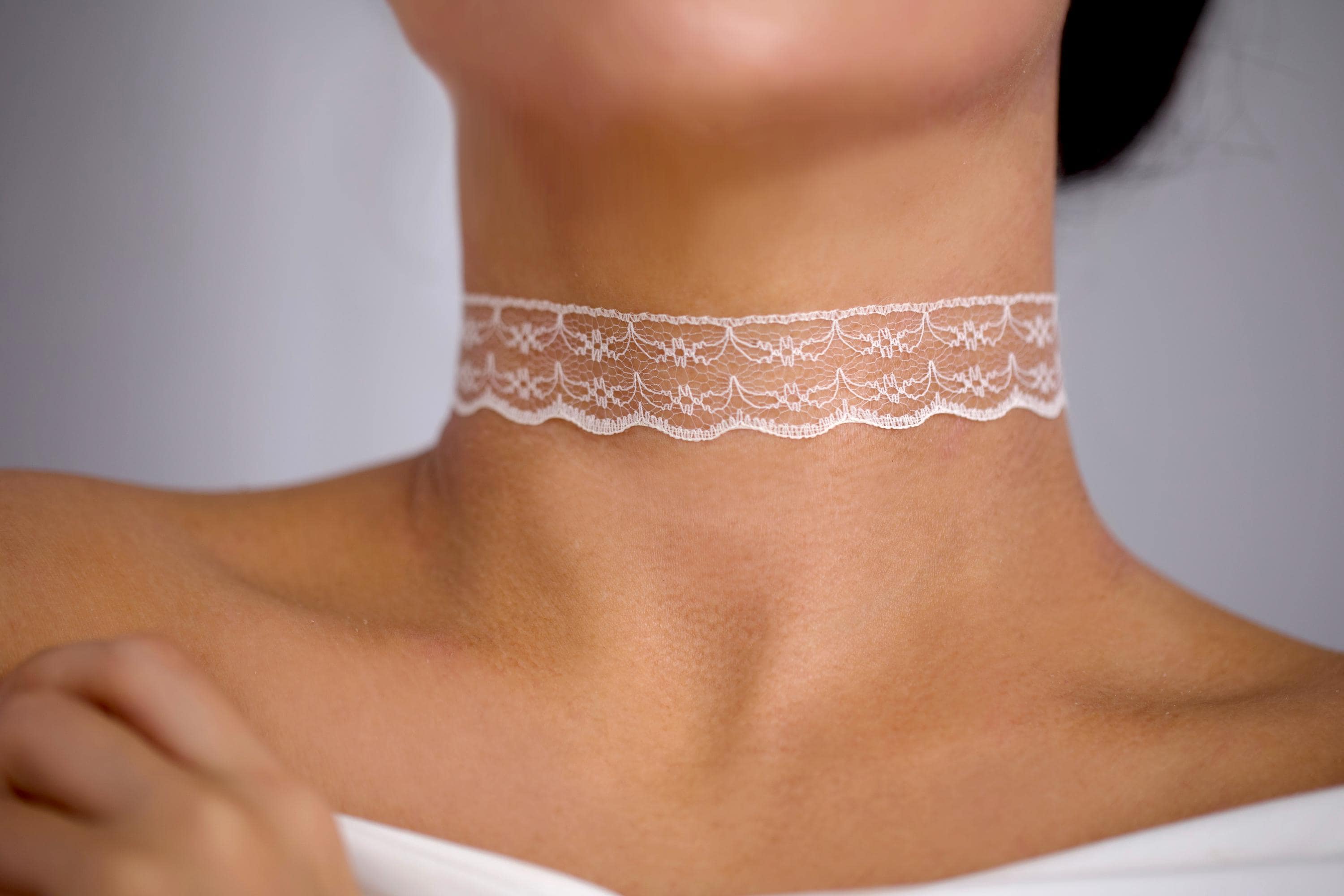 Collana girocollo in pizzo da sposa, collana girocollo in