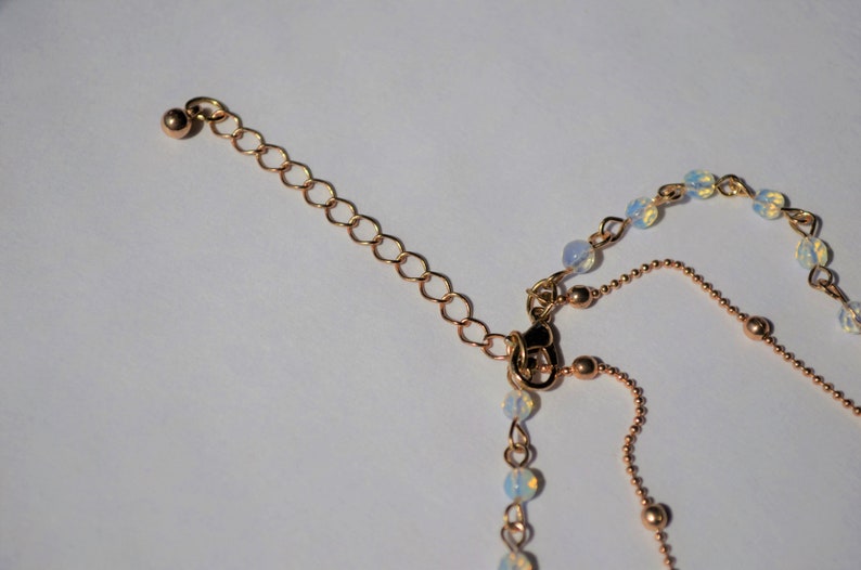 opal beaded choker / opal choker / dainty opal choker / opalite stone necklace / opal bead necklace / opal stone choker / opalite choker image 5