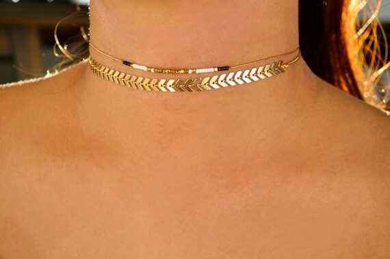 Dainty Choker Necklace Gold 