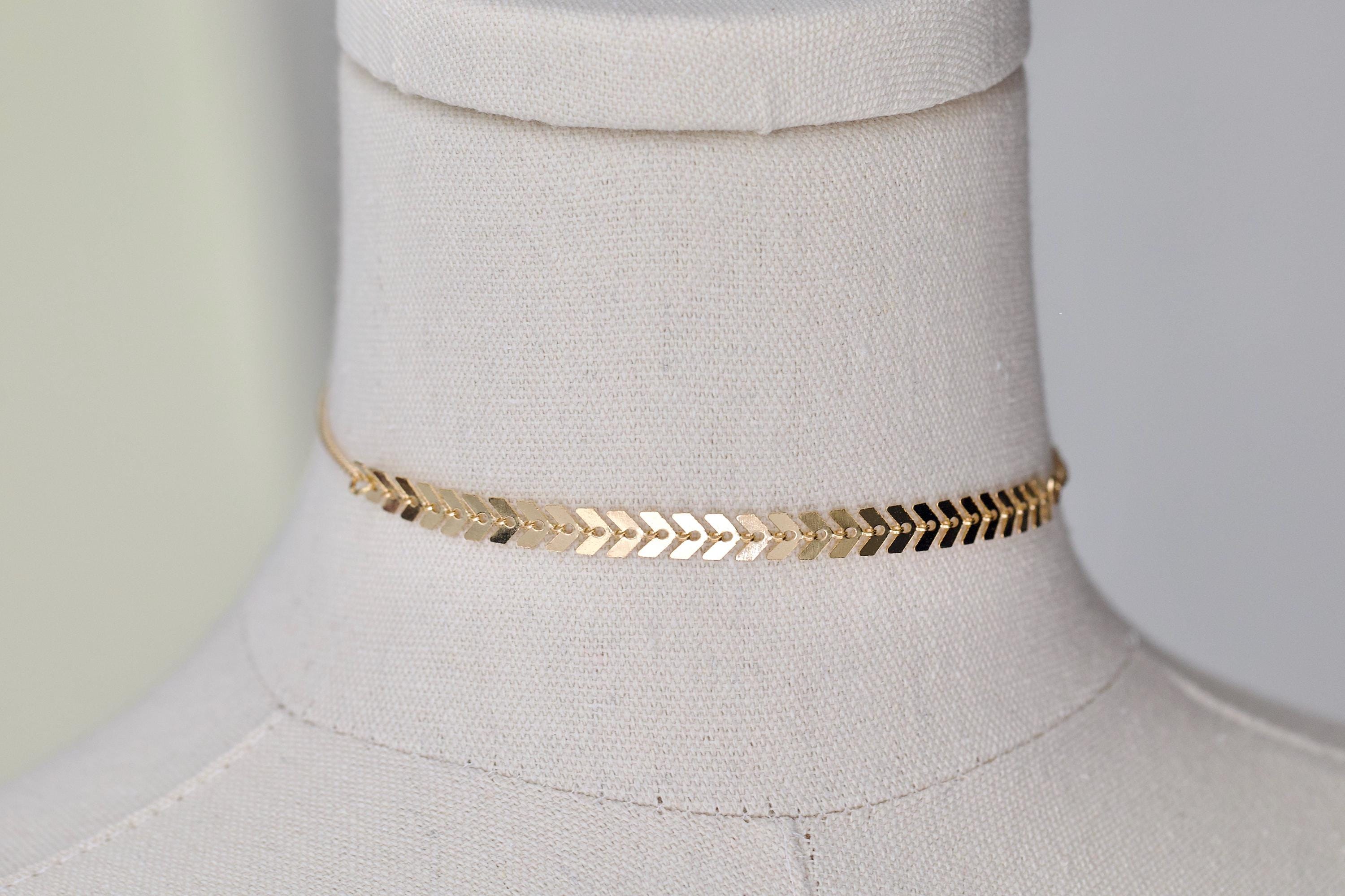 Gold Chevron Choker Necklace Gold Arrow Choker Simple Gold Choker Necklace Bohemian Choker Necklace Boho Choker Dainty Gold Choker