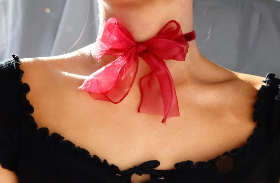 Lace bow clearance choker