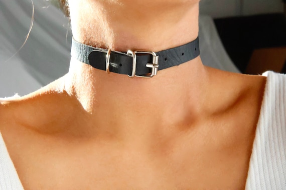 1.5 Wide Black Vegan Leather Choker