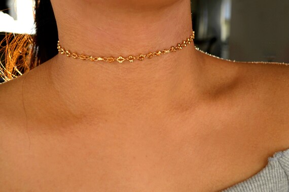 Gold Choker Chain / Simple Gold Choker 