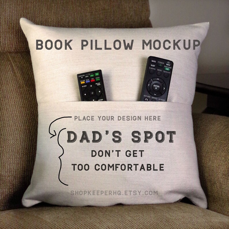 Book Pocket Pillow Mockup Blank Pillow Mock Up Sublimation Etsy