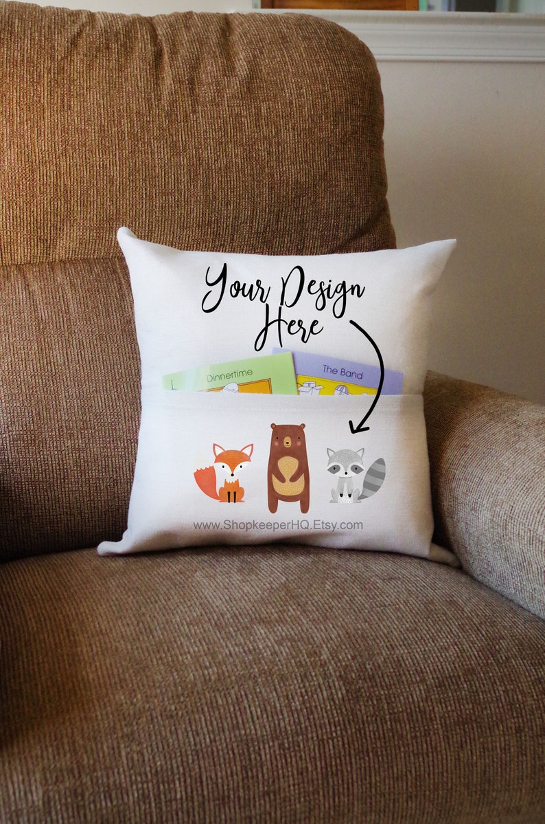 Book Pocket Pillow Mockup Blank Pillow Mock Up Sublimation