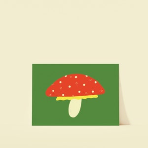 Carte postale champignon | Mini-impression A6 | Impression d'art colorée pour enfants | Impression chambre d'enfant | Oeuvre d'art nature