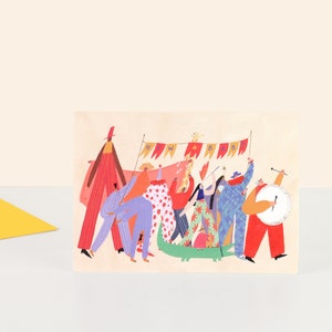 nouvelle carte de vœux pour le défilé du cirque | Félicitations | Bébé unisexe | Félicitations | Bienvenue bébé | Bonjour bébé | Carte mignonne de cirque | Neutre