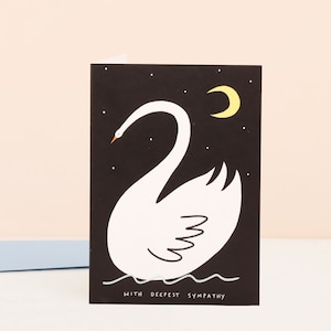 Delicate Swan Sympathy Card | With Deepest Sympathy | Thinking Of You Card | Modern Sympathy Card | Sorry For Your Loss | Sending Love
